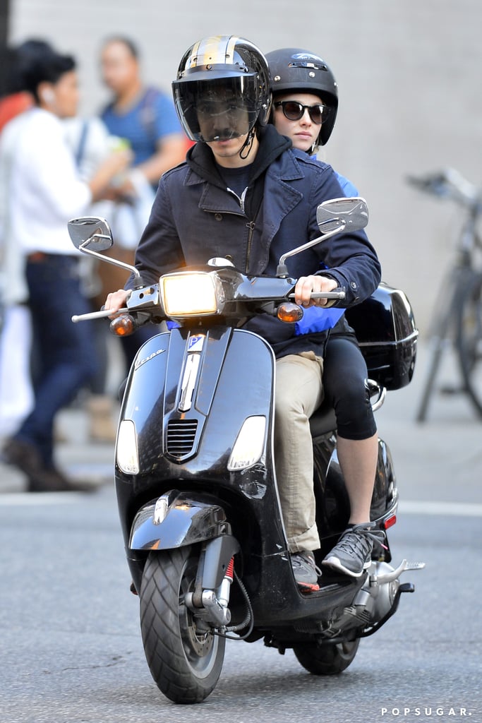 Sometimes they ride on Justin's Vespa.