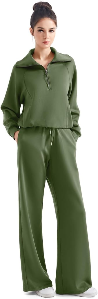 Suuksess 2-Piece Matching Set ($40, originally $53)
If you're looking for a sweatsuit to keep you warm on walks, but polished enough to wear while running errands, you'll love this option. The wide legs are extra comfy and the half-zip sweatshirt features an oversize collar for extra style points. You can grab it in 12 different colors.