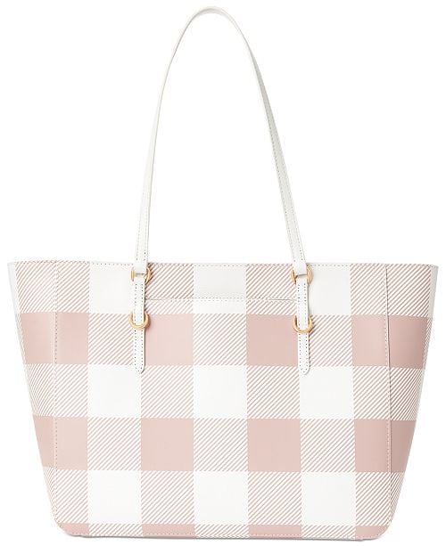 Lauren Ralph Lauren Saffiano Leather Gingham Tote