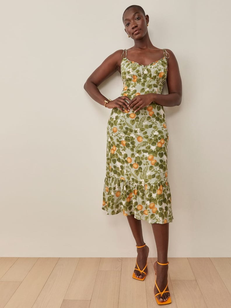 A Citrus Engagement Dress: Reformation Embry Dress