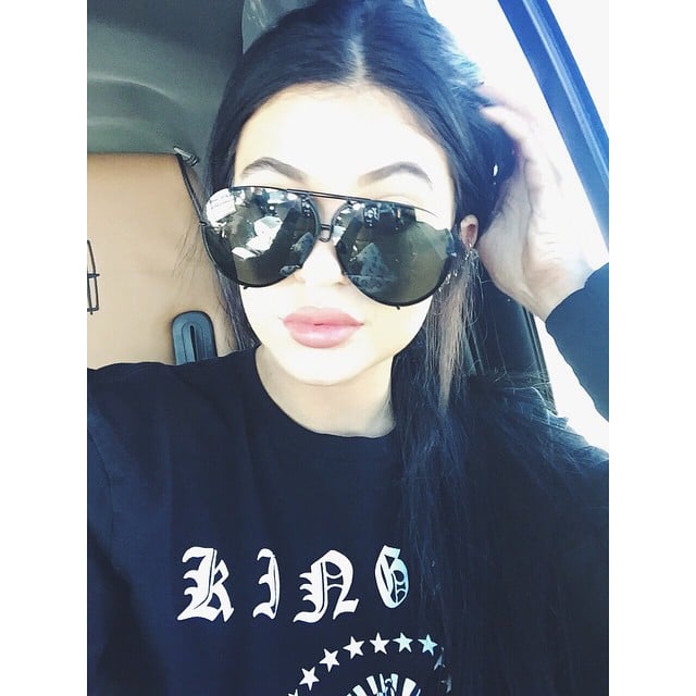 Kylie Jenner continued to post selfies of her infamous pout. 
Source: Instagram user kyliejenner