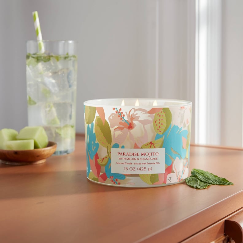 A Paradise Candle: Lidded Glass Jar Hibiscus Lime Candle