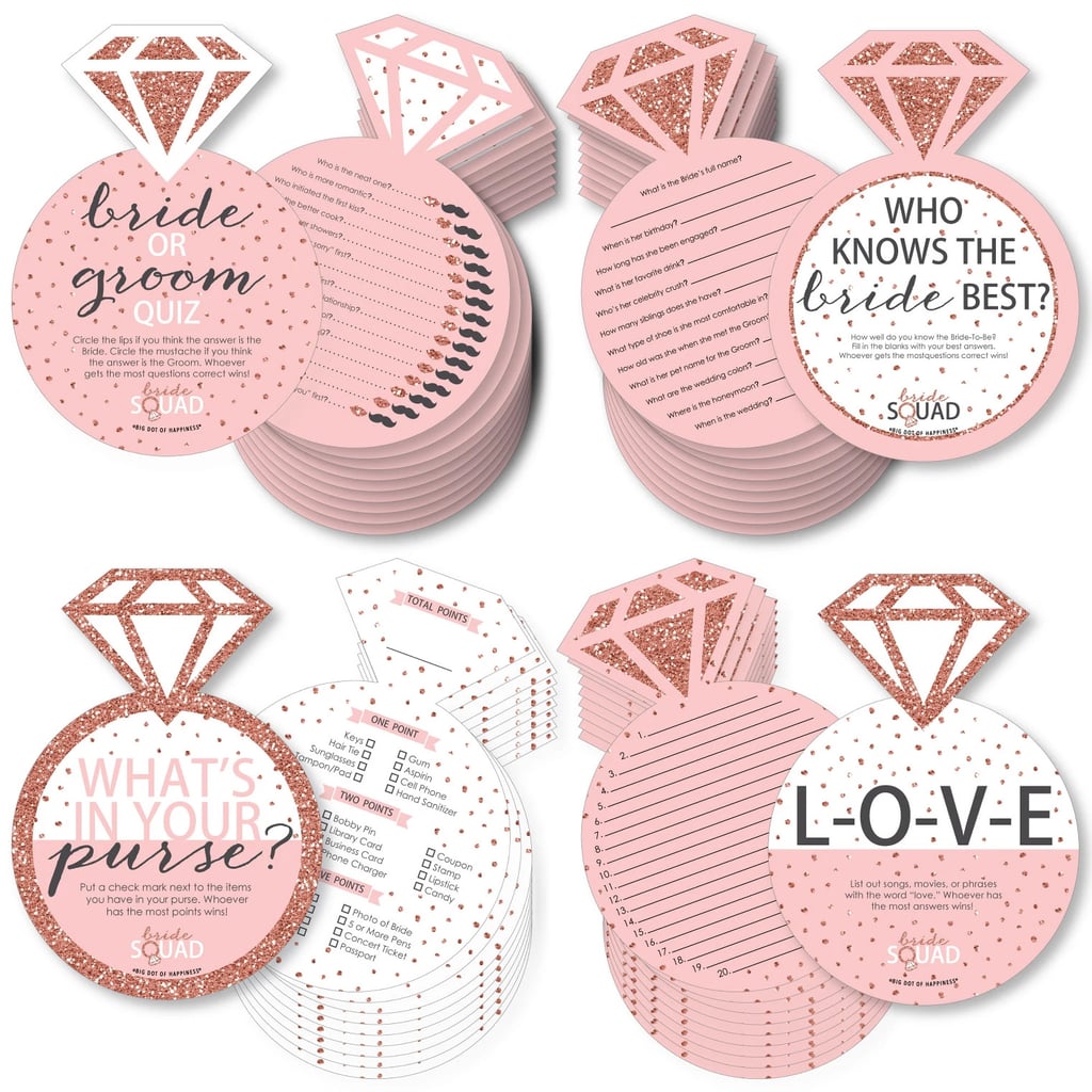 Big Dot of Happiness Bride Squad — 4 Rose Gold Party Games — 10 Cards Each