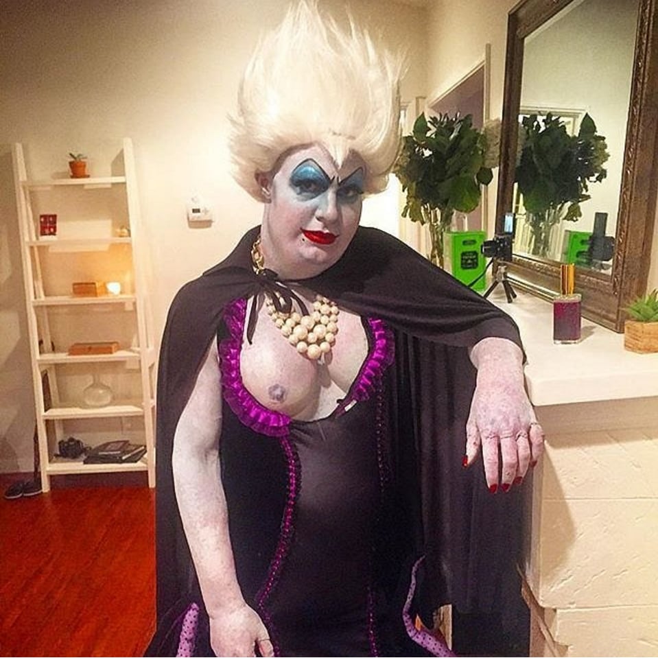 Colton Haynes Dressed Up as Ursula From The Little Mermaid