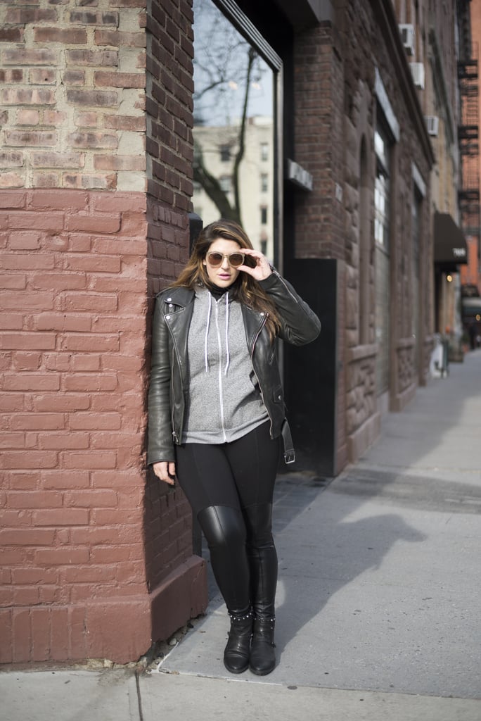 Second, while this outfit would be cute with sneakers, definitely try it with booties. They elevate the look and give it some cool cred without sacrificing comfort. This pair from Stuart Weitzman ($283, originally $565) is my go-to for something classic with a little attitude.