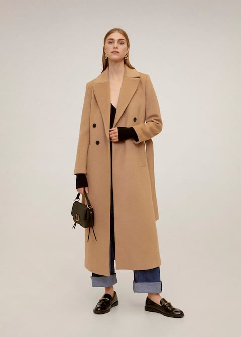 mango belted wool coat