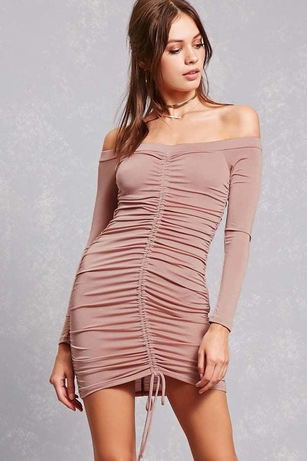 Forever 21 Ruched Satin Bodycon Dress