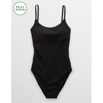 Aerie Ribbed Tie Back One Piece Swimsuit