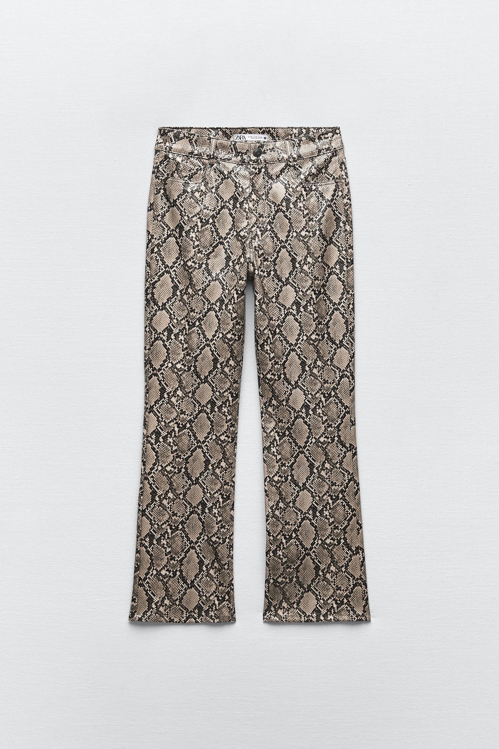ZARA SNAKE PRINT TROUSERS WITH POCKETS SIZE M