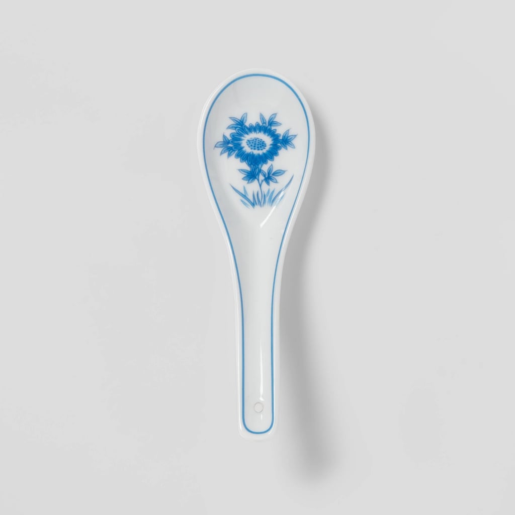 Lunar New Year Dinnerware: Porcelain Lunar New Year Soup Spoon White/Blue