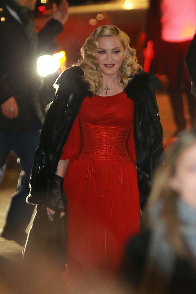 Madonna made her way through Milan on Sunday.
