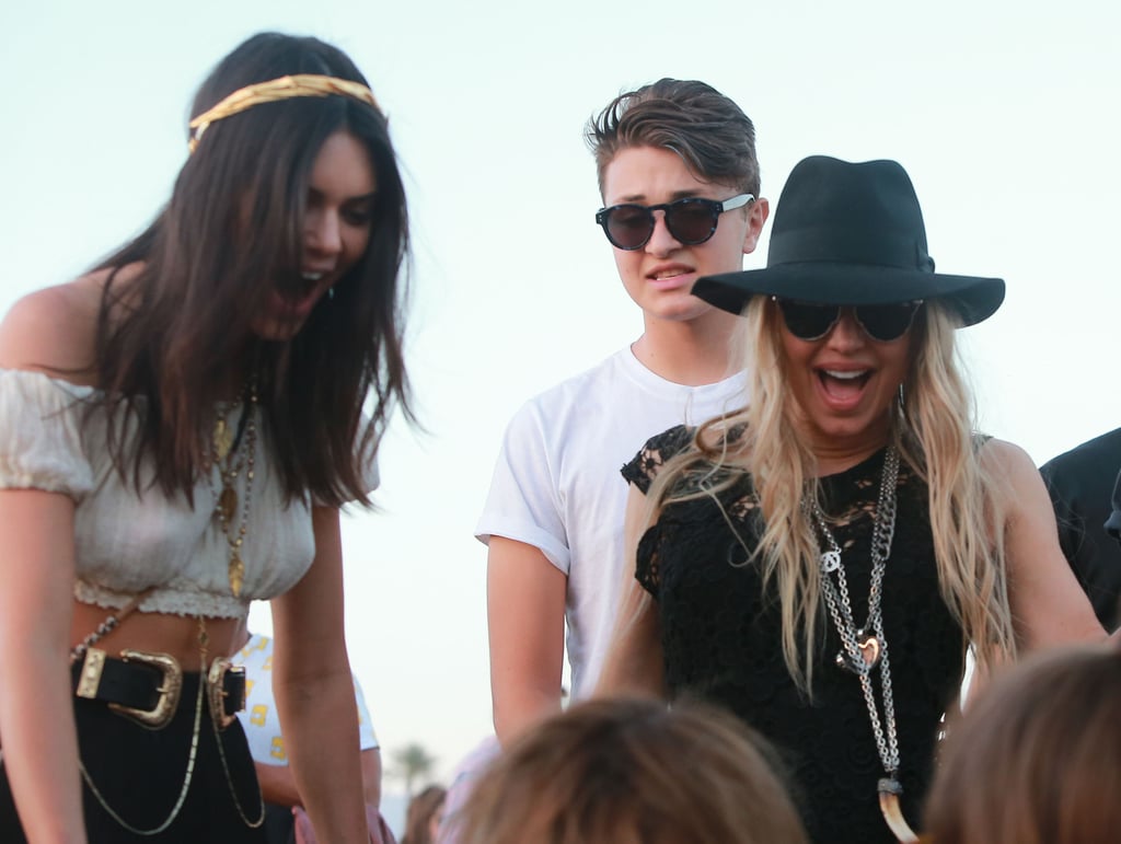 Kendall and Fergie chatted with friends.