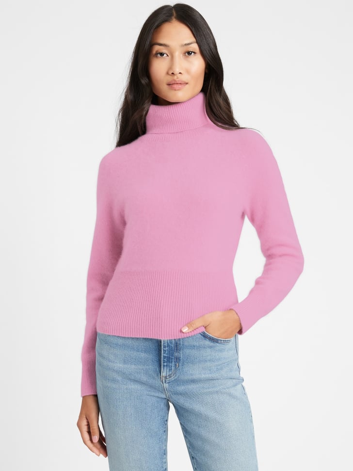 Brushed Cashmere Turtleneck Sweater Best New Banana Republic Clothes