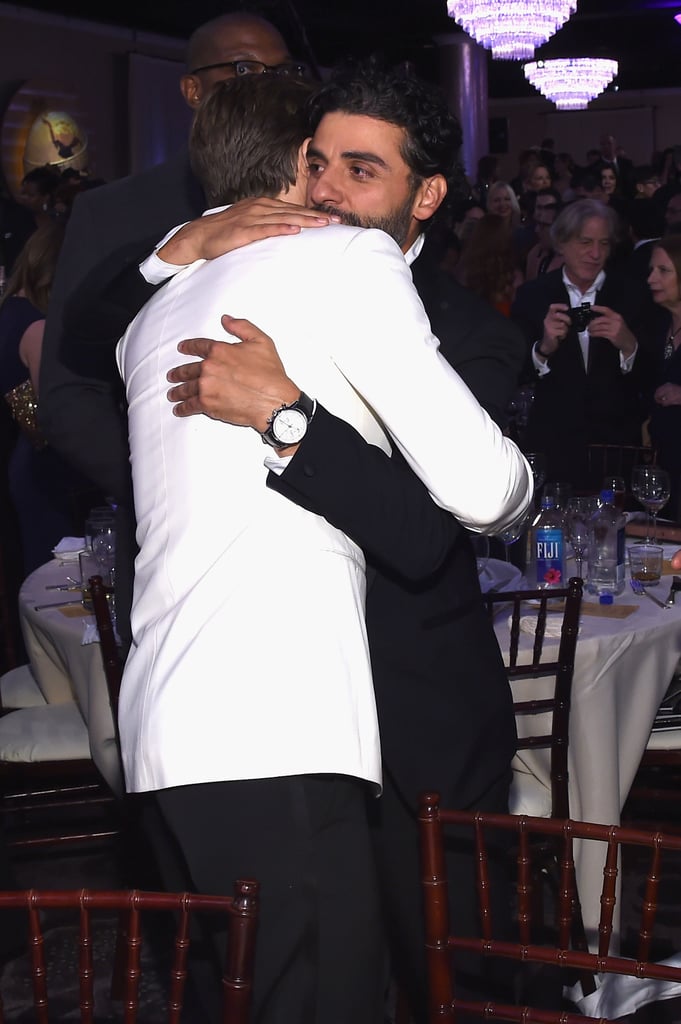 Ryan Gosling and Oscar Isaac shared a cute bro-hug.