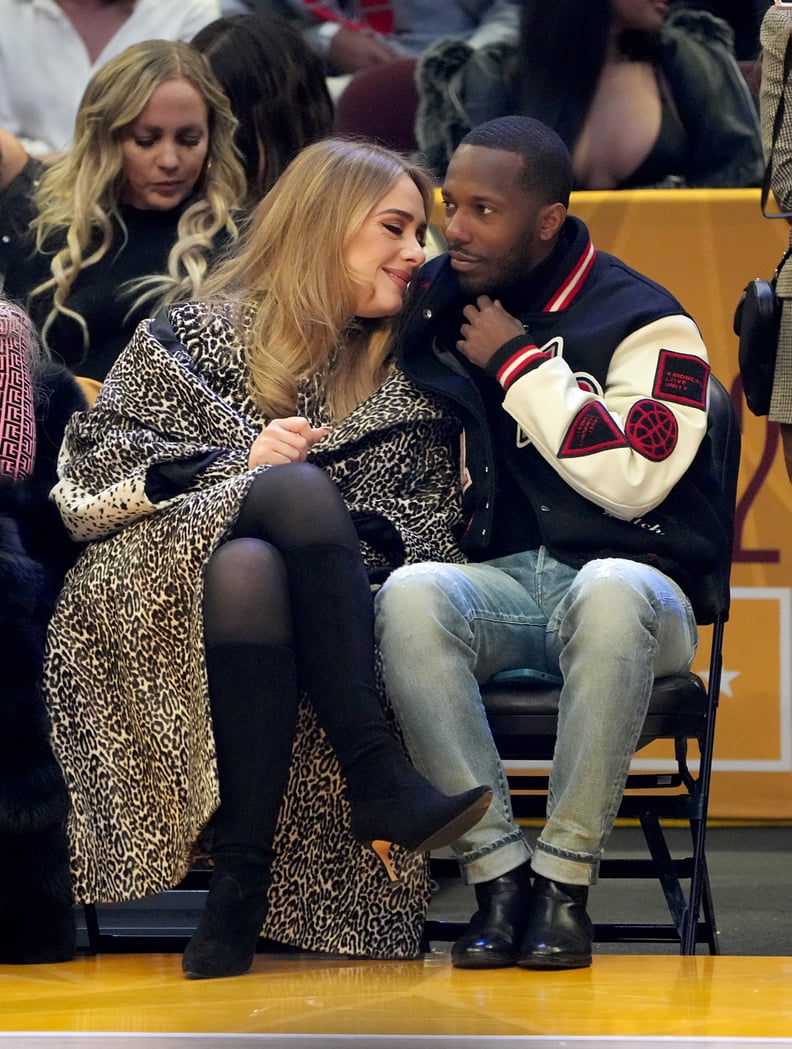 CLEVELAND, OHIO - FEBRUARY 20: (L-R) Adele and Rich Paul attend the 2022 NBA All-Star Game at Rocket Mortgage Fieldhouse on February 20, 2022 in Cleveland, Ohio. NOTE TO USER: User expressly acknowledges and agrees that, by downloading and or using this p