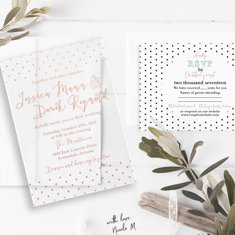 Pink Polka-Dot Wedding Invitation