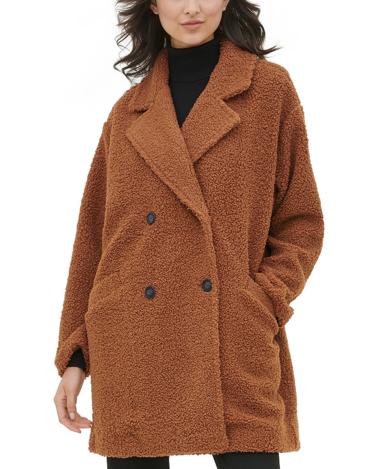 Calvin Klein Sherpa Button-Front Coat