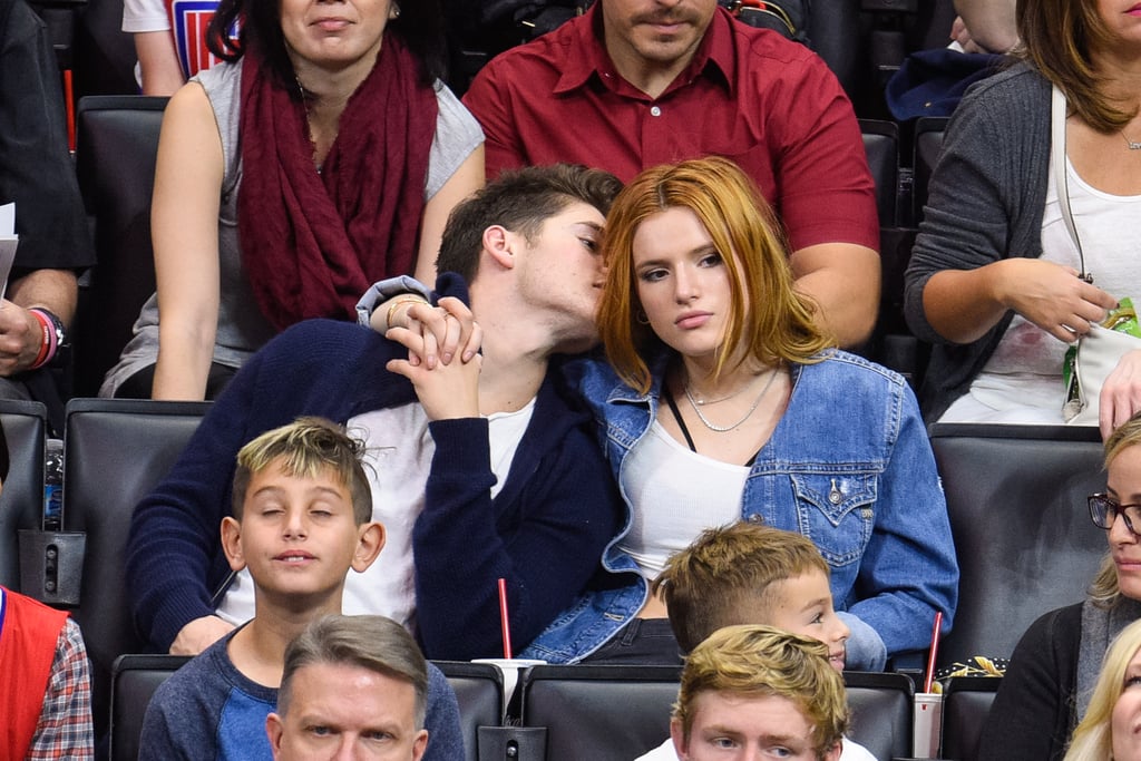 Bella Thorne and Gregg Sulkin Show PDA at Basketball Game