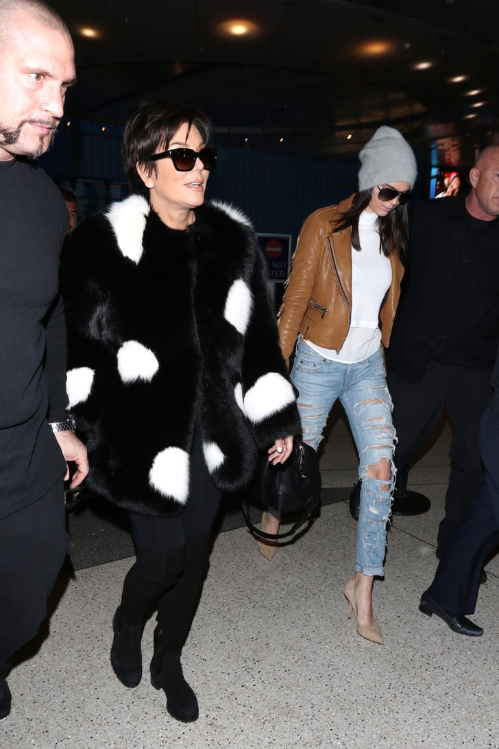 She Stood Apart From Kris's Monochromatic Look | Kendall Jenner Wearing ...