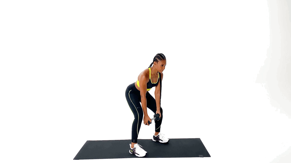 Dumbbell Swing | This 20-Minute Lower-Body Strength Workout Targets Every Muscle From the Waist Down | POPSUGAR Fitness Photo 3