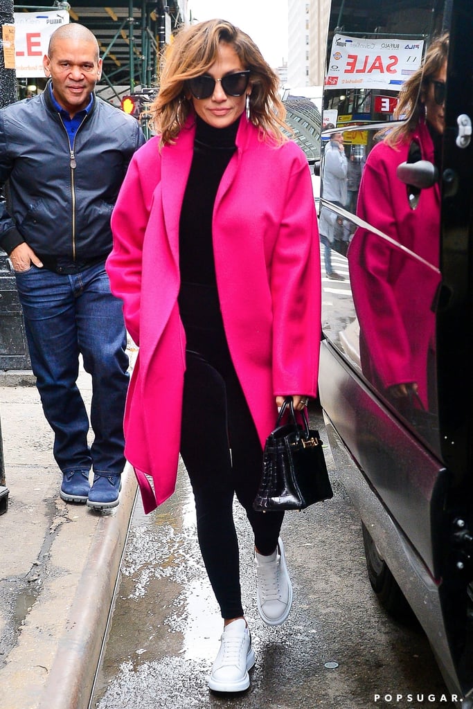 Jennifer Lopez Pink Coat With Alex Rodriguez March 2019