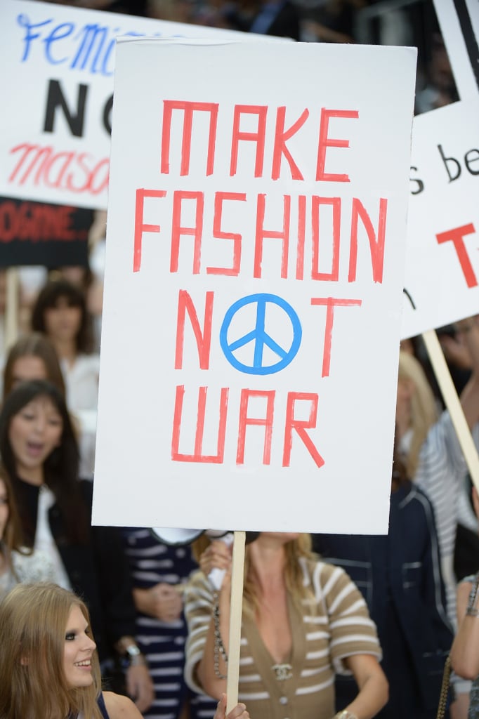 Chanel Spring 2015 Fashion Show Protest Pictures