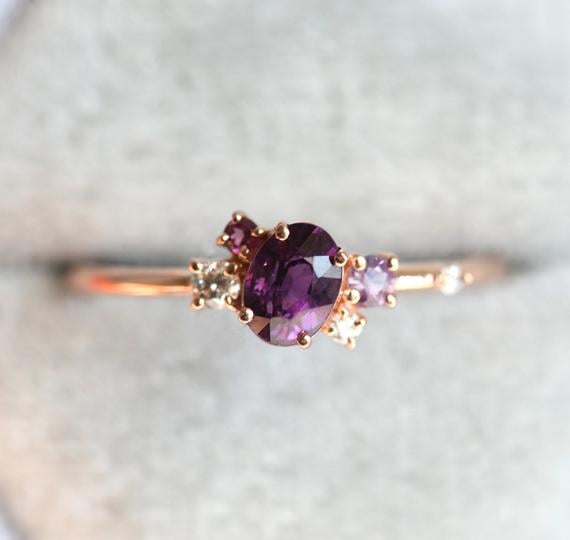 Purple Sapphire Engagement Ring