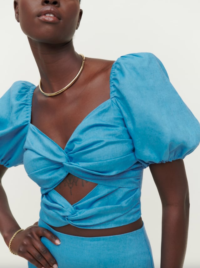 Reformation Karina Linen Top