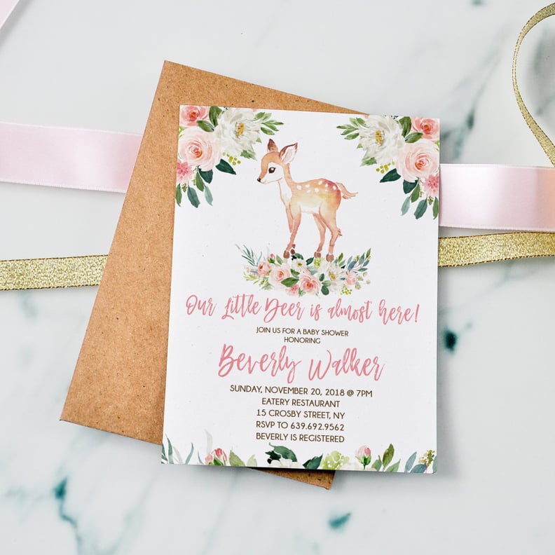 Boho Floral Baby Shower Invitation