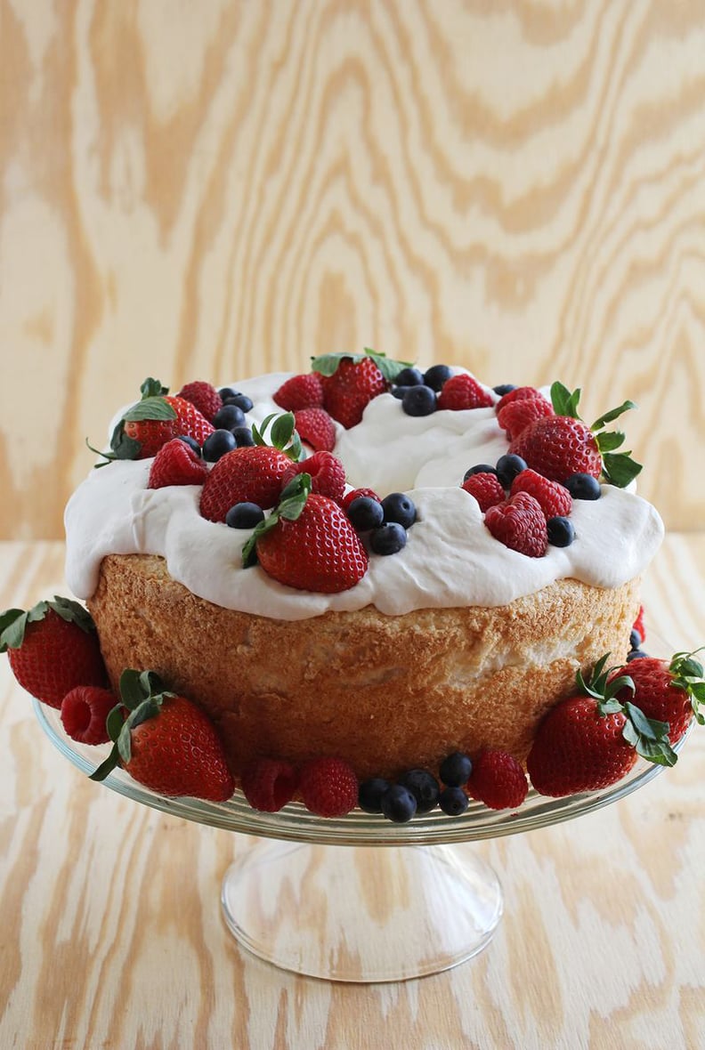 Angel Food Cake With Whipped Cream and Berries