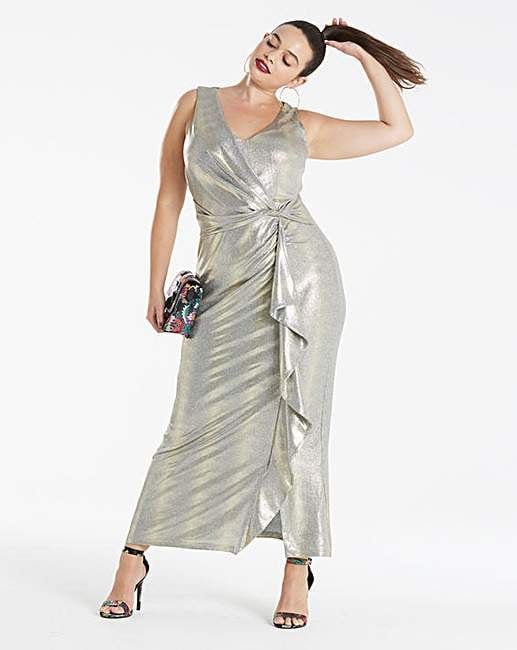 Joanna Hope Metallic Maxi Dress