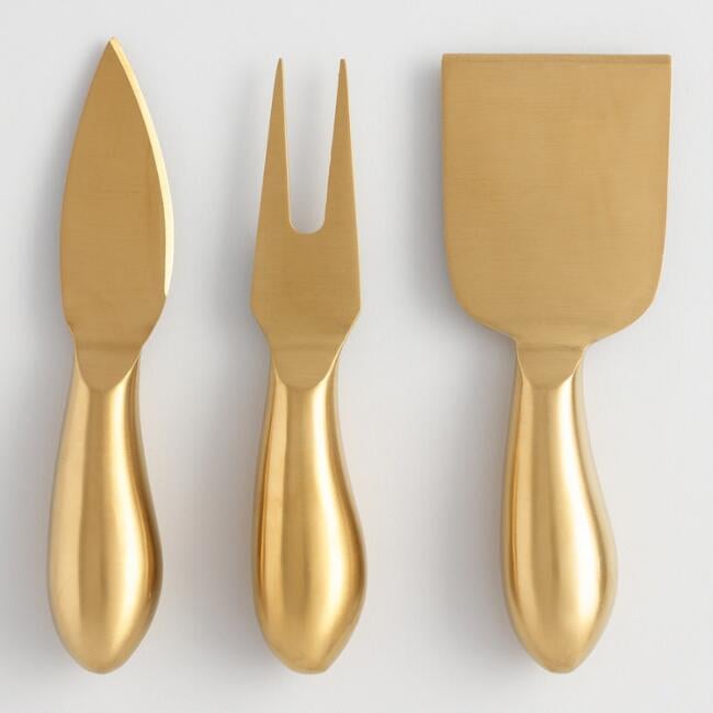 Rumbled Gold Cheese Knives