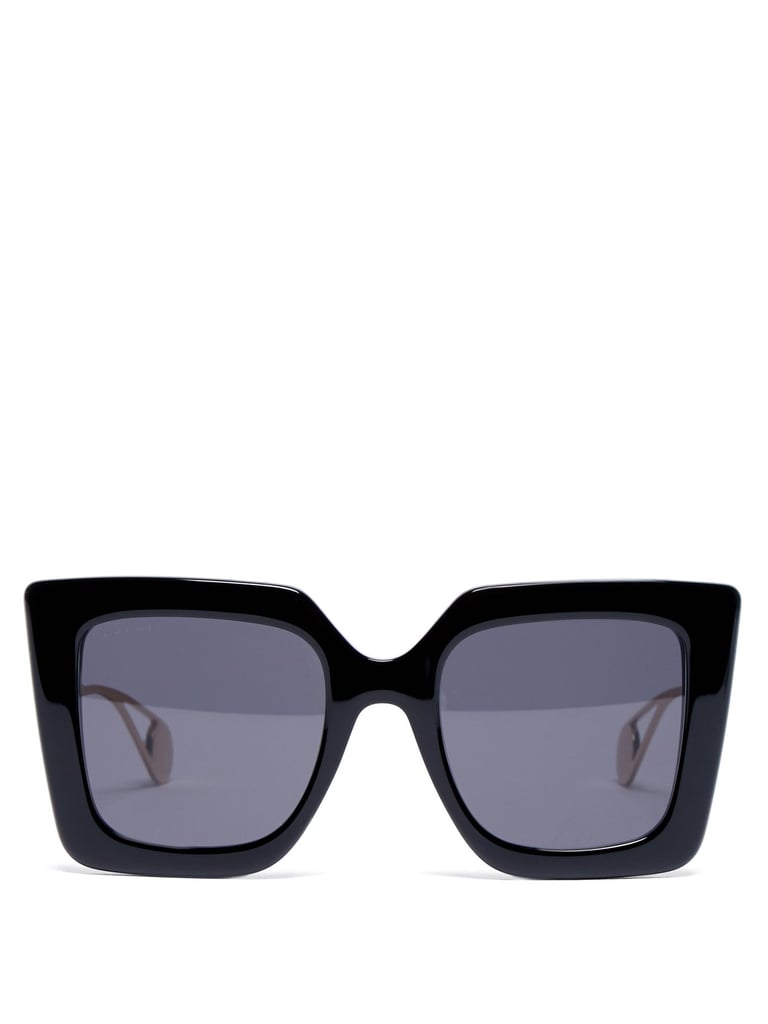 Gucci Square-Frame Acetate and Metal Sunglasses