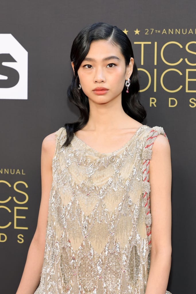HOYEON JUNG DAZZLES IN ASYMMETRIC SEQUINED LOUIS VUITTON DRESS FOR