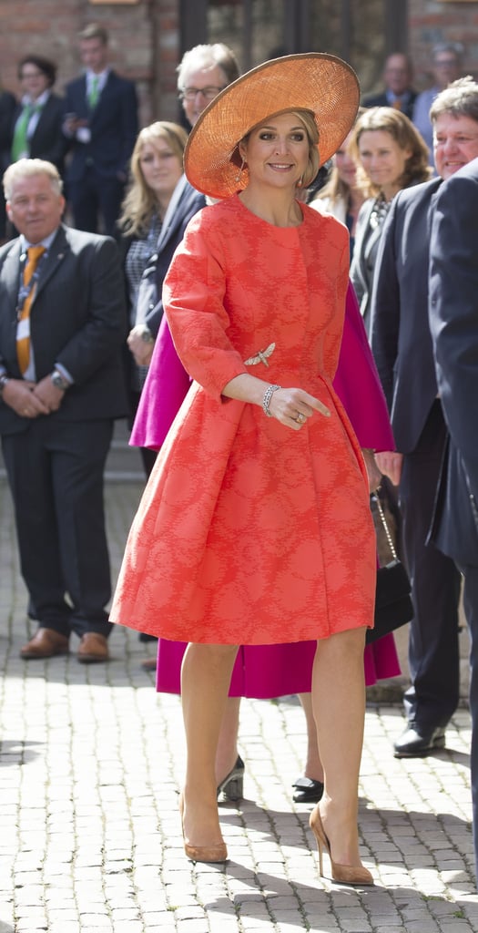 Queen Maxima Wears Neon Orange April 2016