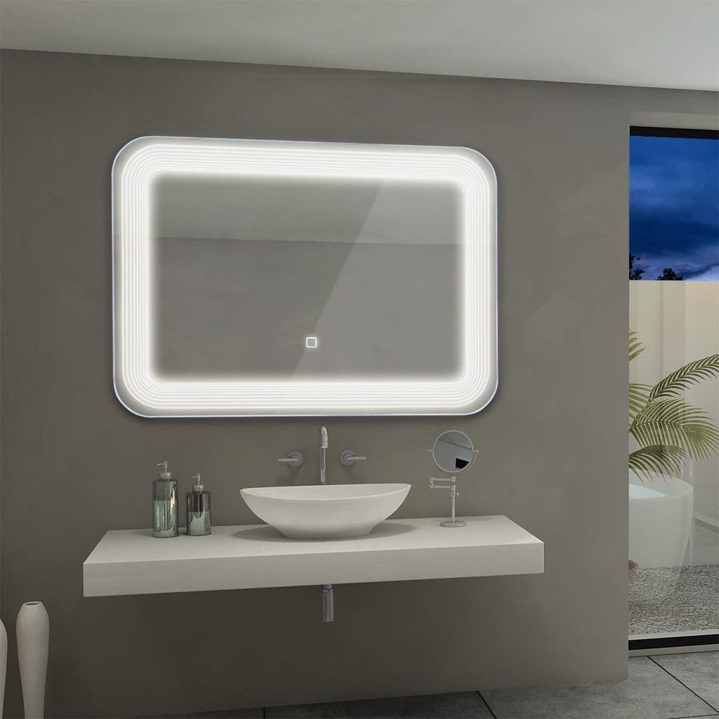 Tangkula LED Mirror Wall Mount Lighted Mirror The Most Useful Home