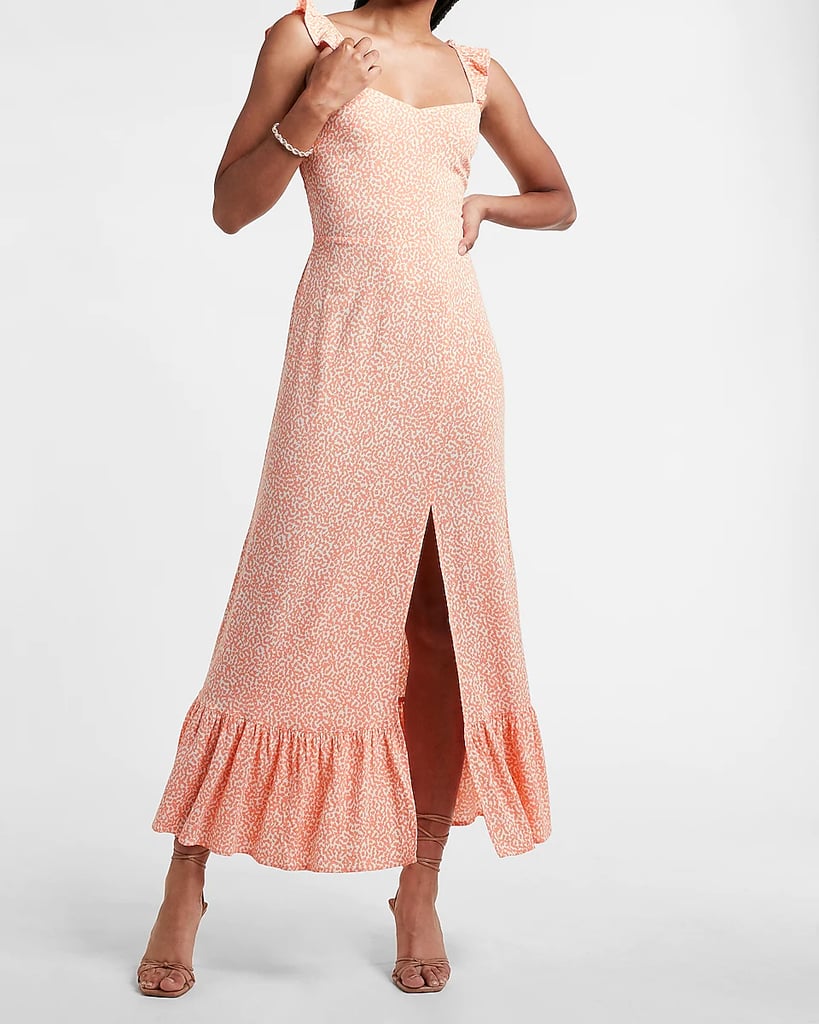 danielle strappy ruffle maxi gown
