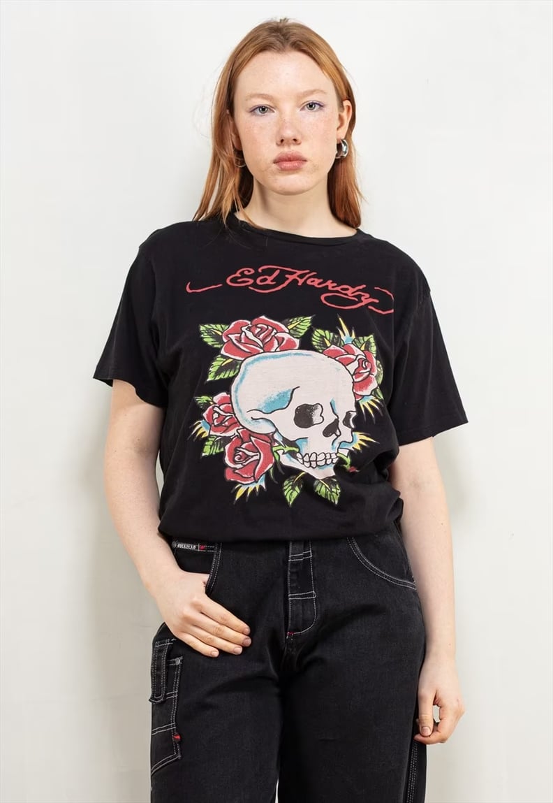 Vintage '00s Ed Hardy T-Shirt in Black