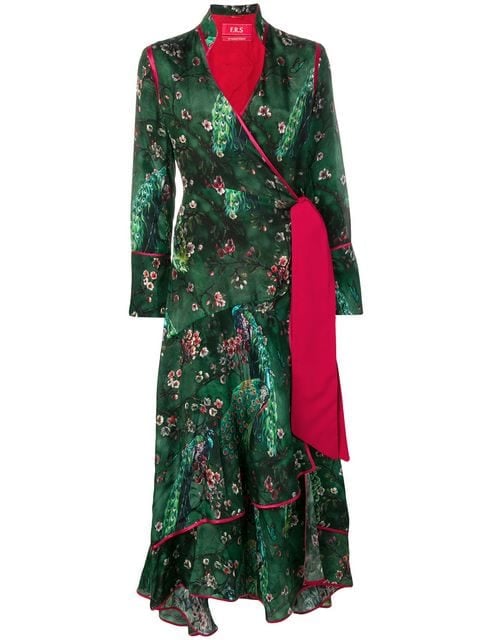 FRS For Restless Sleepers Printed Wrap Kimono Dress