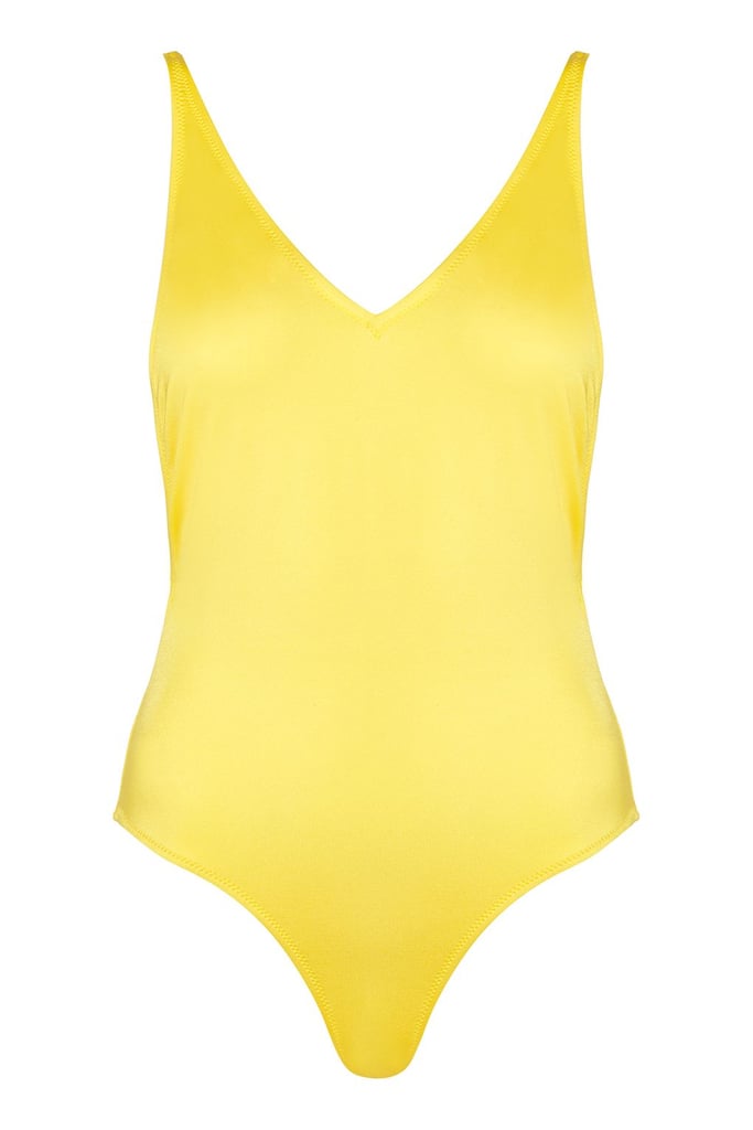 Emma Roberts Wearing Alix Yellow Swimsuit | POPSUGAR Fashion