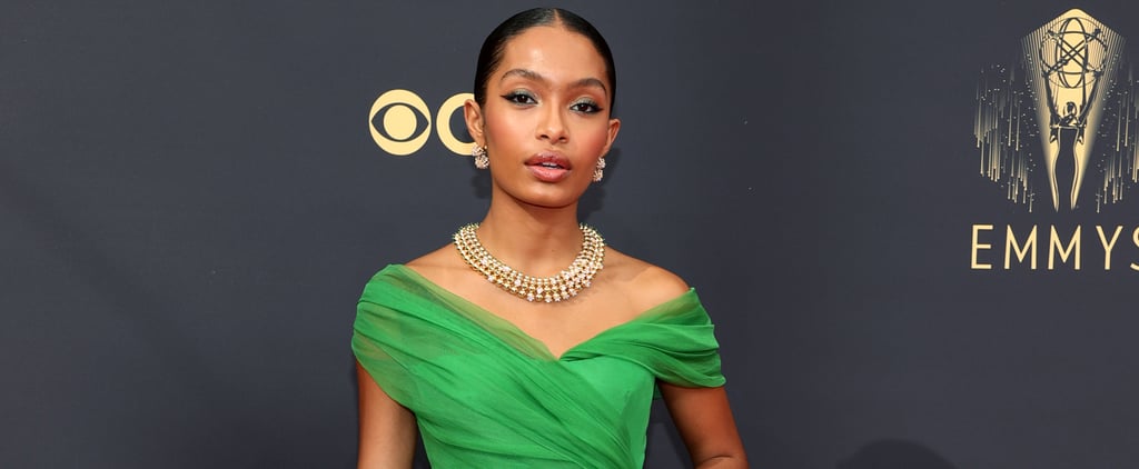 Yara Shahidi Wears the Most Sophisticated, Off-the-Shoulder Dress — in Electric Green