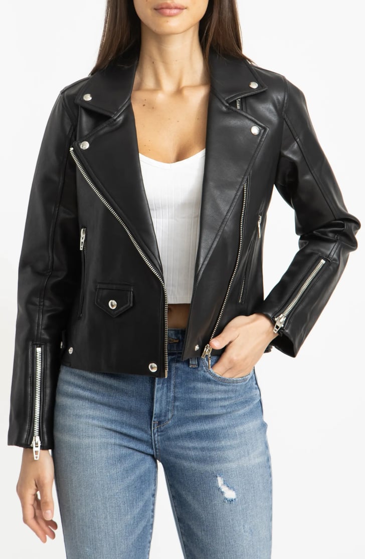An Edgy Essential BlankNYC Faux Leather Moto Jacket