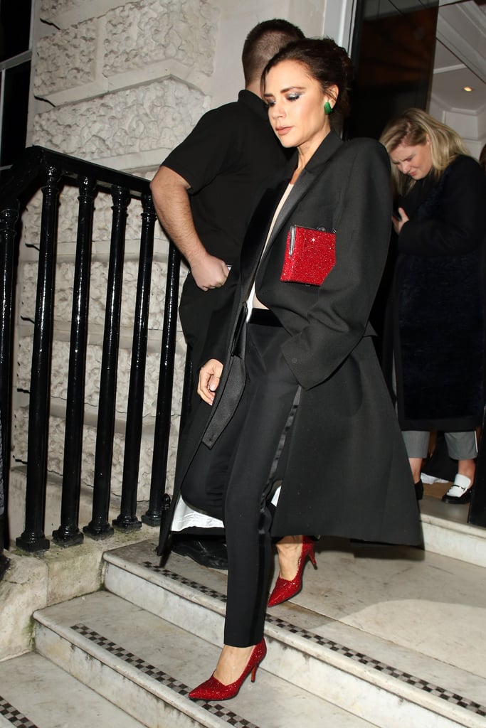 Victoria Beckham Red Glitter Pumps
