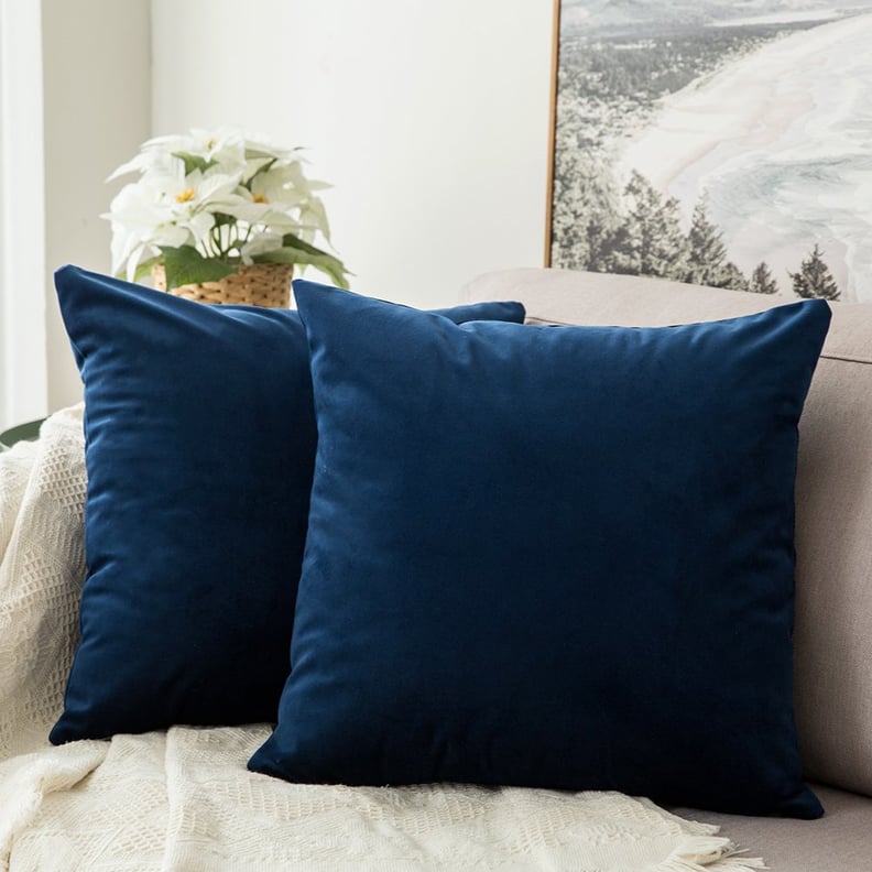Miulee Velvet Soft Soild Decorative Square Throw Pillow Covers