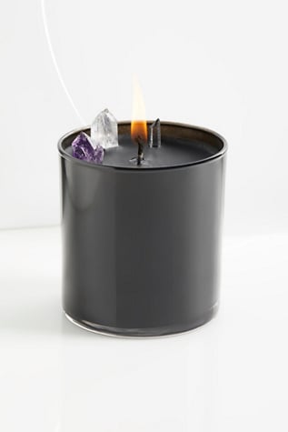 Oak Moss & Amber & Fireside Soy Quartz Crystal Candle
