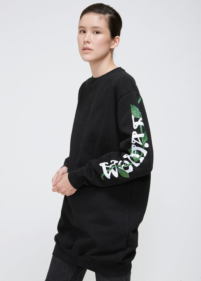 Off-White Black Multi Othelo Flower Fleece Dress