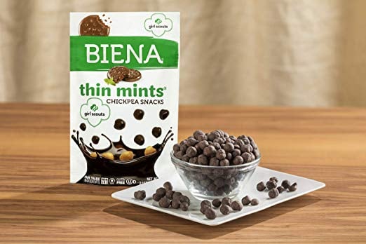Biena Girl Scouts Thin Mints Dark Chocolate Crunchy Chickpea Snacks