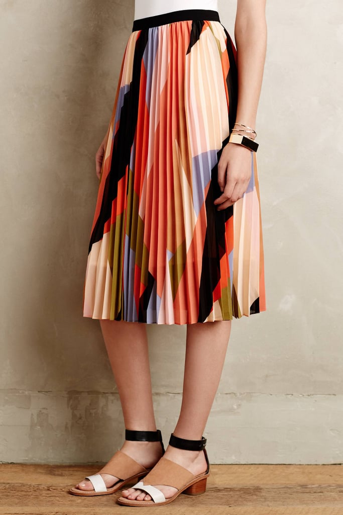 Anthropologie HD in Paris Pleated Colorblock Skirt ($118)