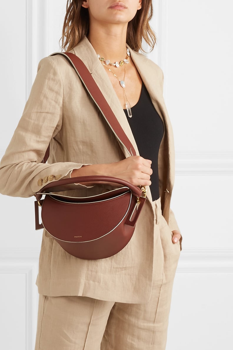 Yuzefi Dip Textured-Leather Shoulder Bag