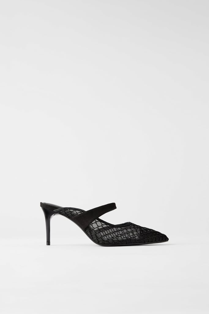 Zara Heeled Fishnet Mules